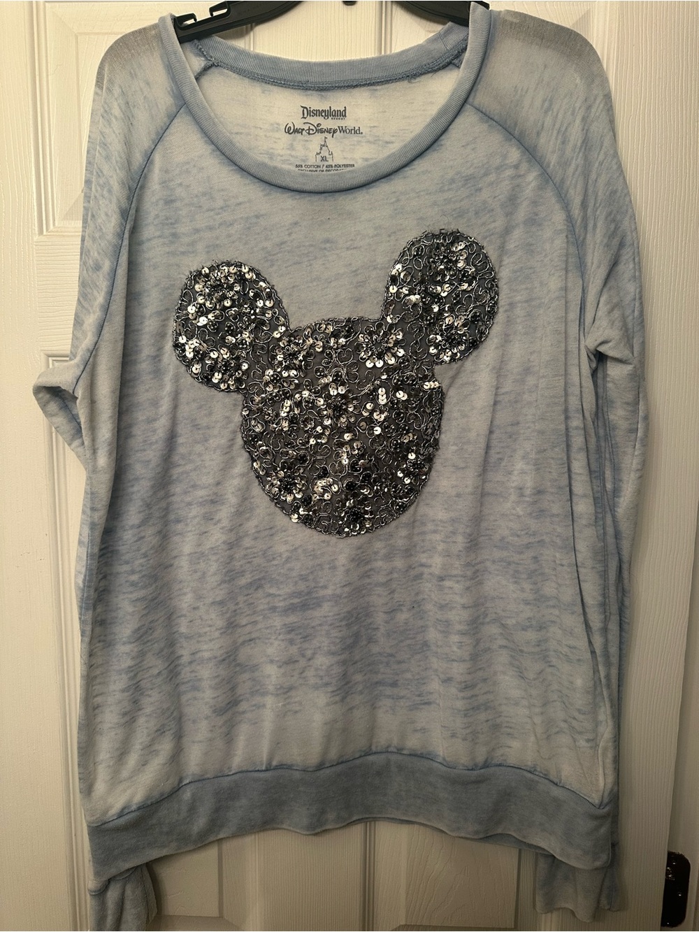 Disney Light Blue Sequin Mickey Sweatshirt